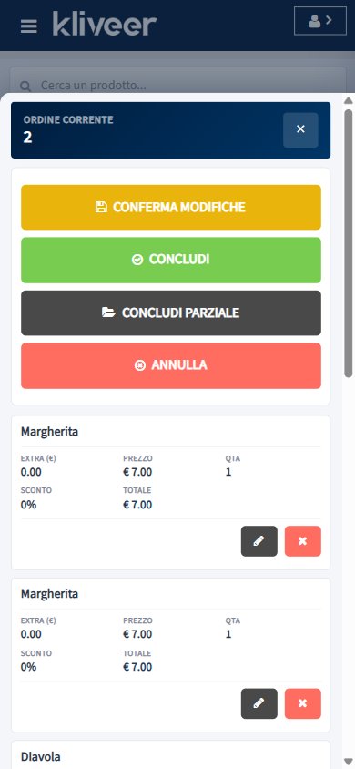 Riepilogo dell'ordine dallo smartphone